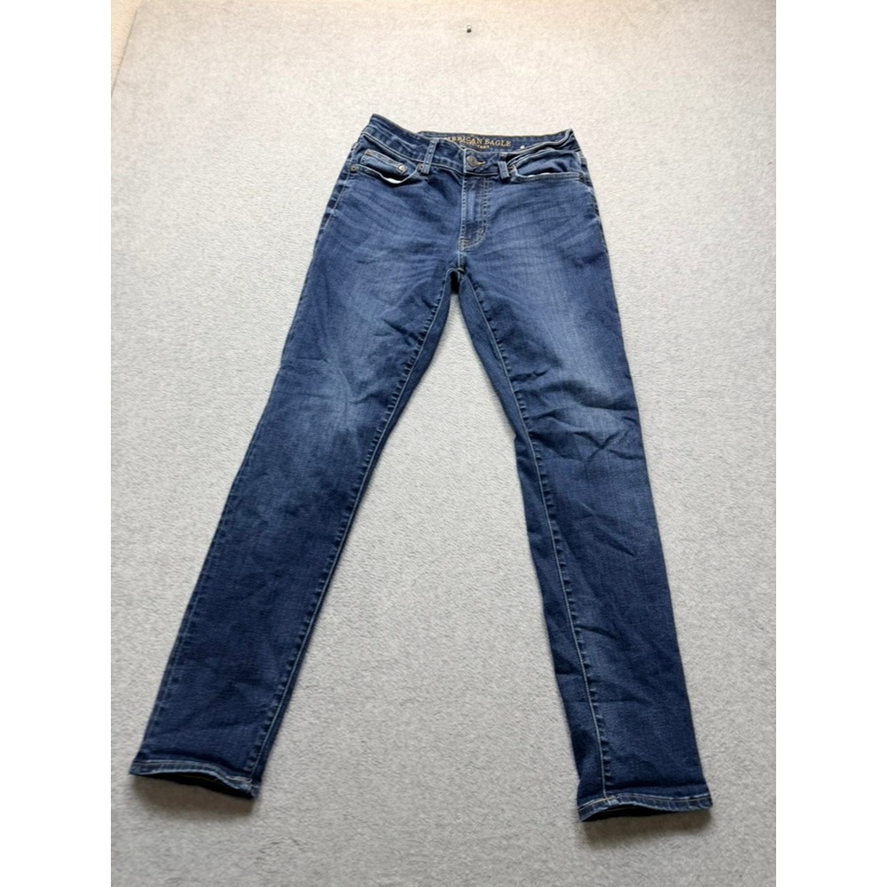 American Eagle Super Stretch Skinny Jeans Dark Wash Blue Denim Mens Regular